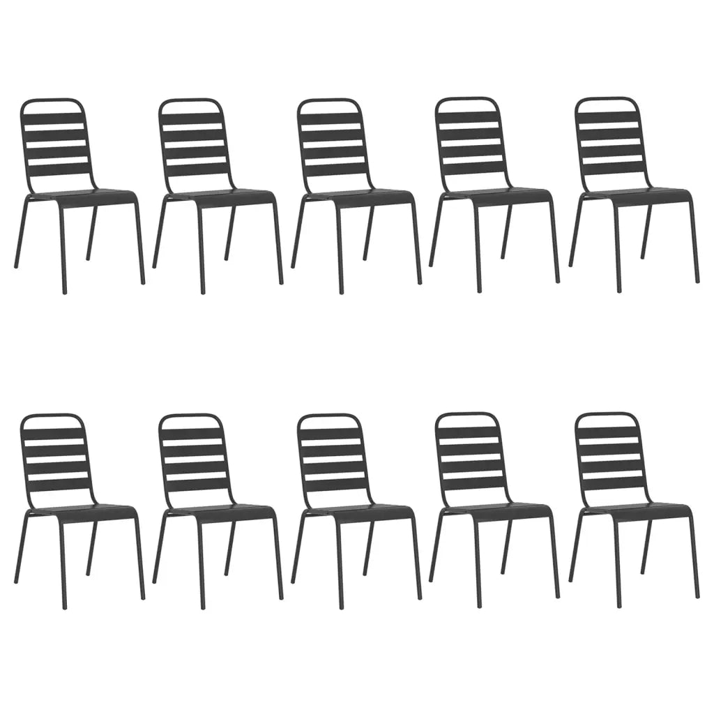 Set da Pranzo da Giardino 11 pz in Acciaio Antracite 3187996