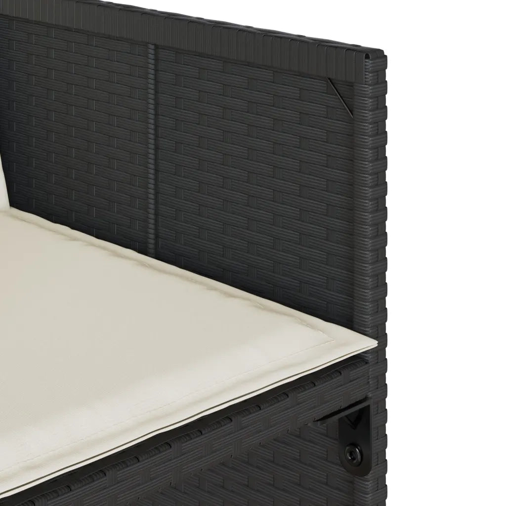 Set da Pranzo da Giardino 13pz con Cuscini Nero in Polyrattan 3277994