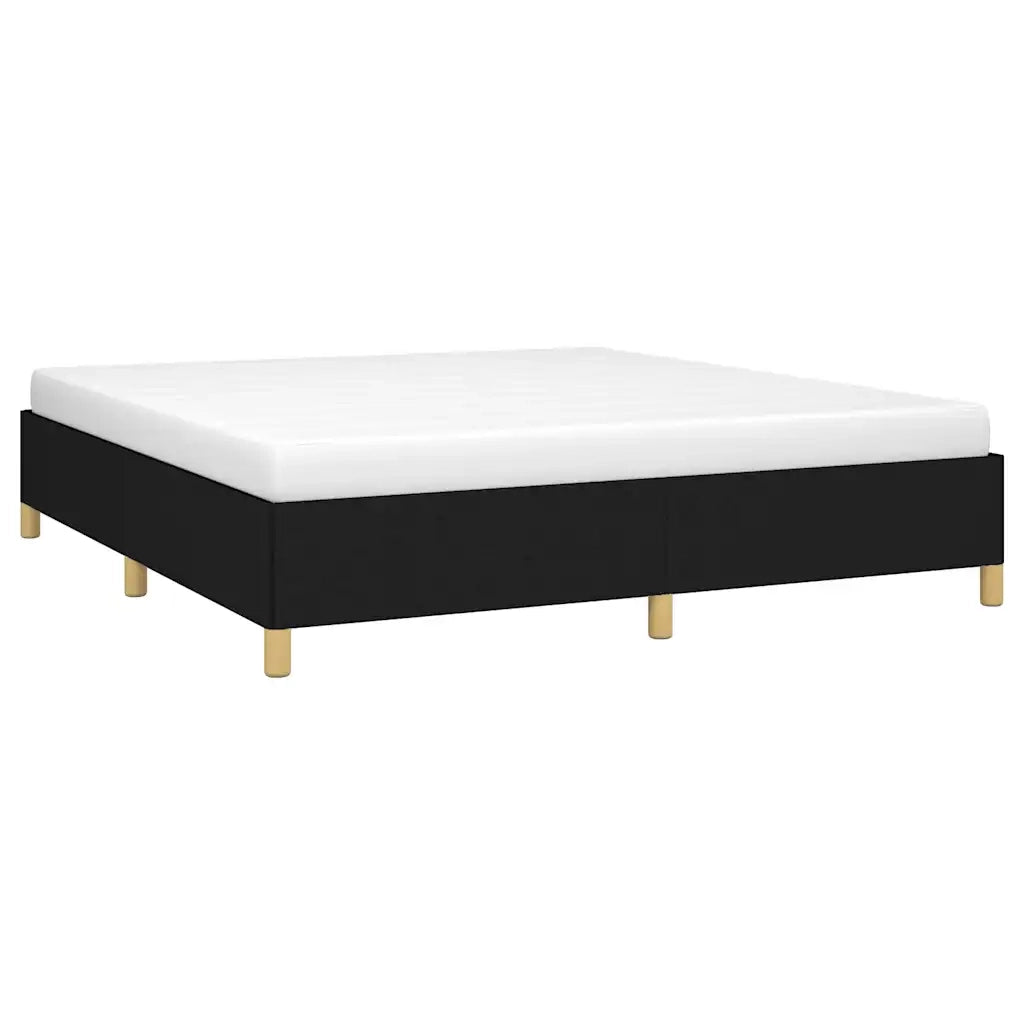 Letto matrimoniale | Letto per adulti | Giroletto senza Materasso Nero 160x200 cm in Tessuto
