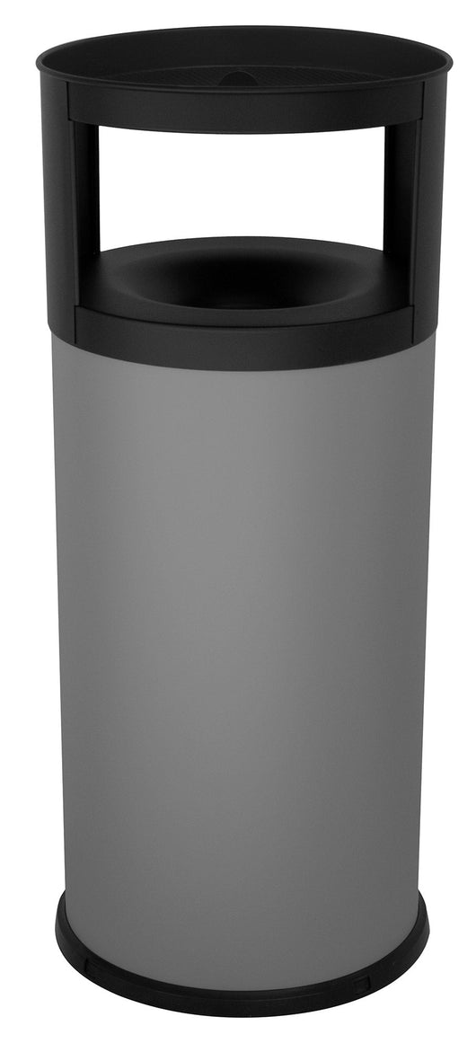 Pattumiera Gettacarte Ø38xh90 cm Autoestinguente Posacenere in Acciaio Verniciato Grigio
