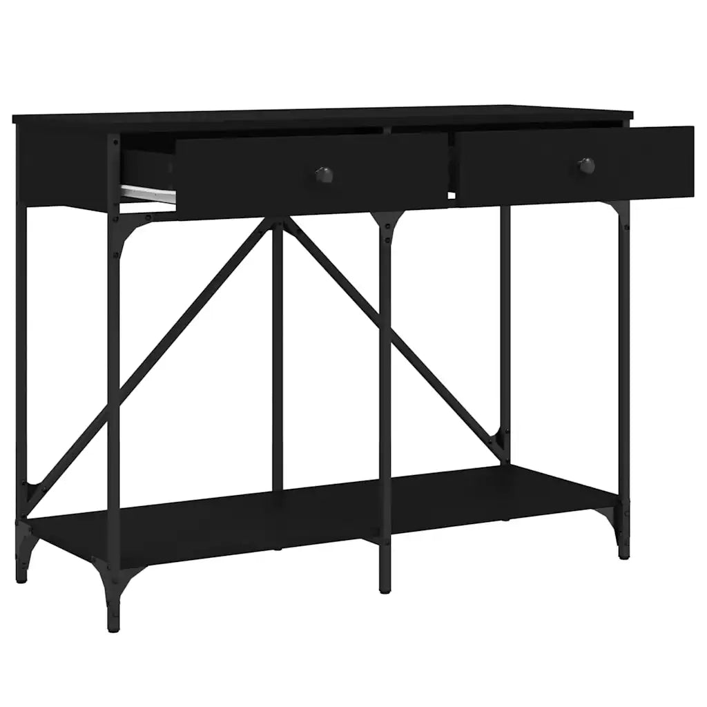 Tavolino Consolle | Tavolo d'Ingresso Nero 100x39x78,5 cm in Legno Multistrato