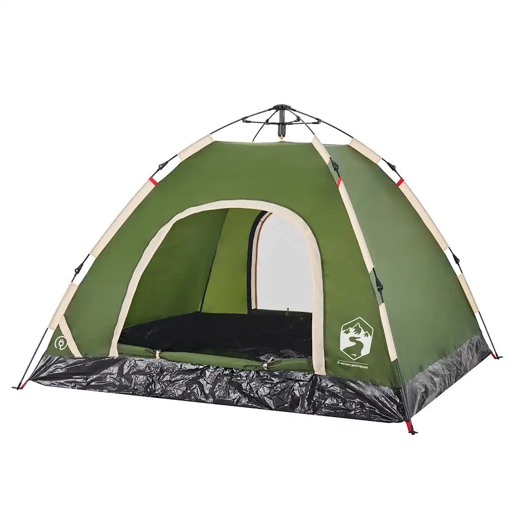 Tenda da Campeggio | Tenda Familiare 3 Persone Verde a Rilascio Rapido