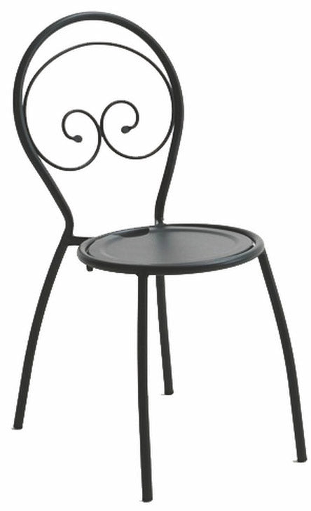 Set Tavolo Tondo e 4 Sedie da Giardino in Acciaio RD Italia Fiona Antracite