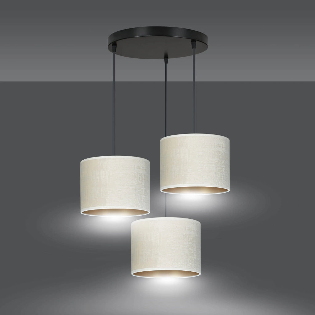Lampadario Emibig Hilde Premium 3xE27 nero crema oro