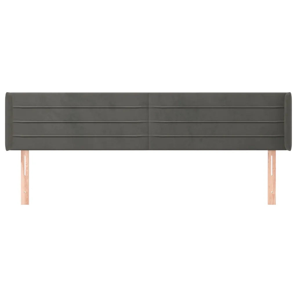 Testiera ad Orecchio Grigio Scuro 163x16x78/88 cm in Velluto 3118963
