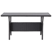 Tavolo da Giardino Nero 120x70x66 cm in Polyrattan 316585
