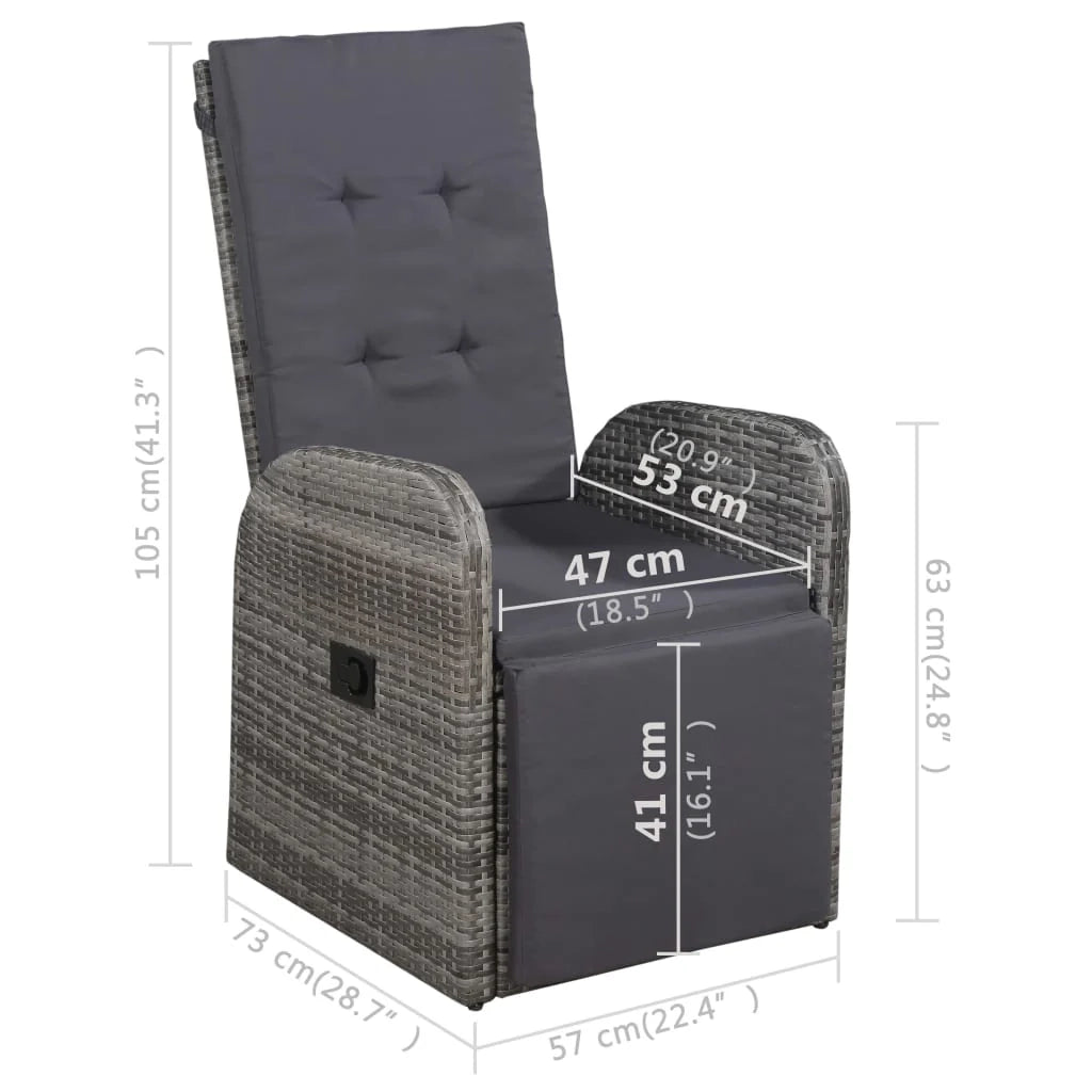 Set da pranzo da giardino per esterni 3 pezzi mobili grigi 02_0013617