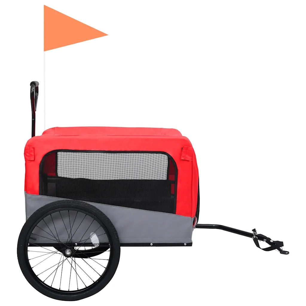 Rimorchio Bici Animali Carrello Jogging Rosso e Grigio cod mxl 73955