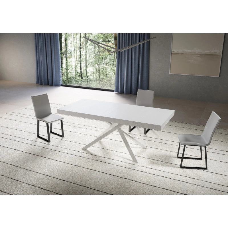 Tavolo allungabile 200/304x90 cm Niket telaio Bianche - Bianco Frassino