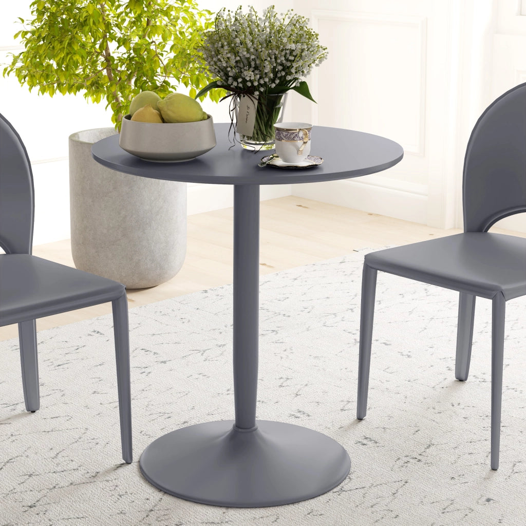 Tavolo da pranzo rotondo per 2 persone ¨C zephmum ¨C grigio, acciaio, 70x70x75 cm