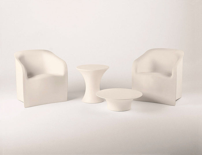 Tavolino da Giardino Componibile Ø37x47 cm in Resina Arkema Olimpo Dove Gray