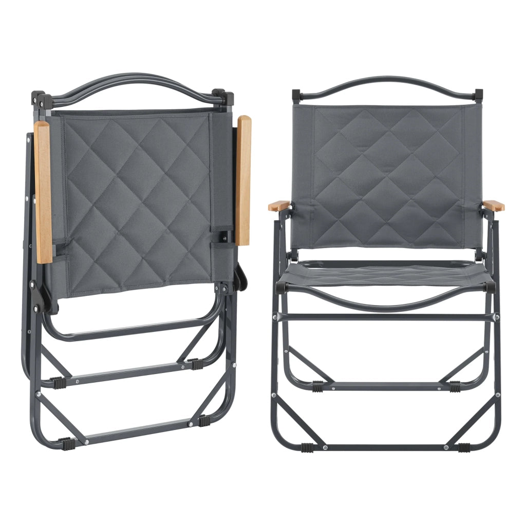 Set tavolo e 4 sedie da campeggio in tessuto Oxford 600D grigio 03_0010695