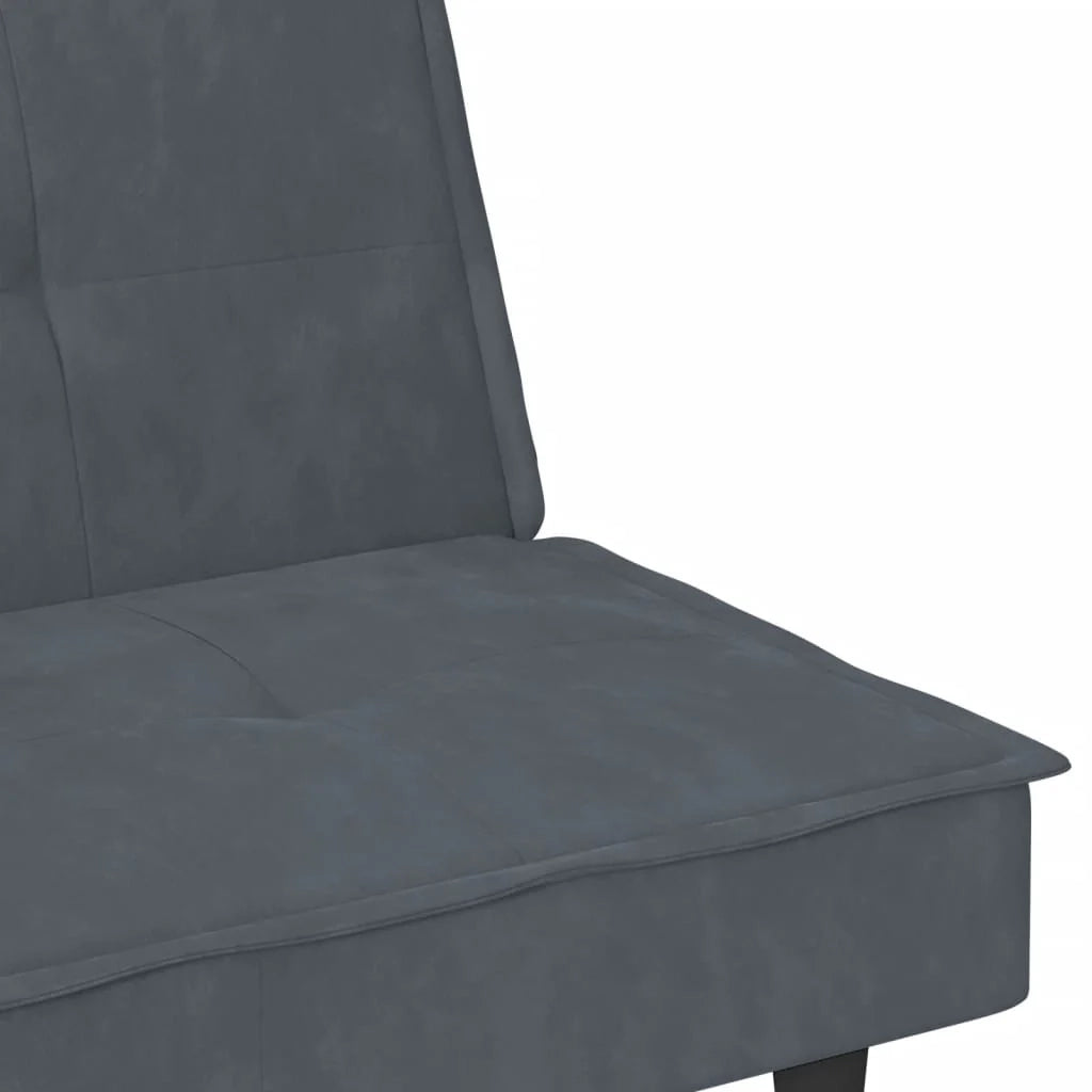 Divano letto con portabicchieri velluto grigio scuro 02_0020422