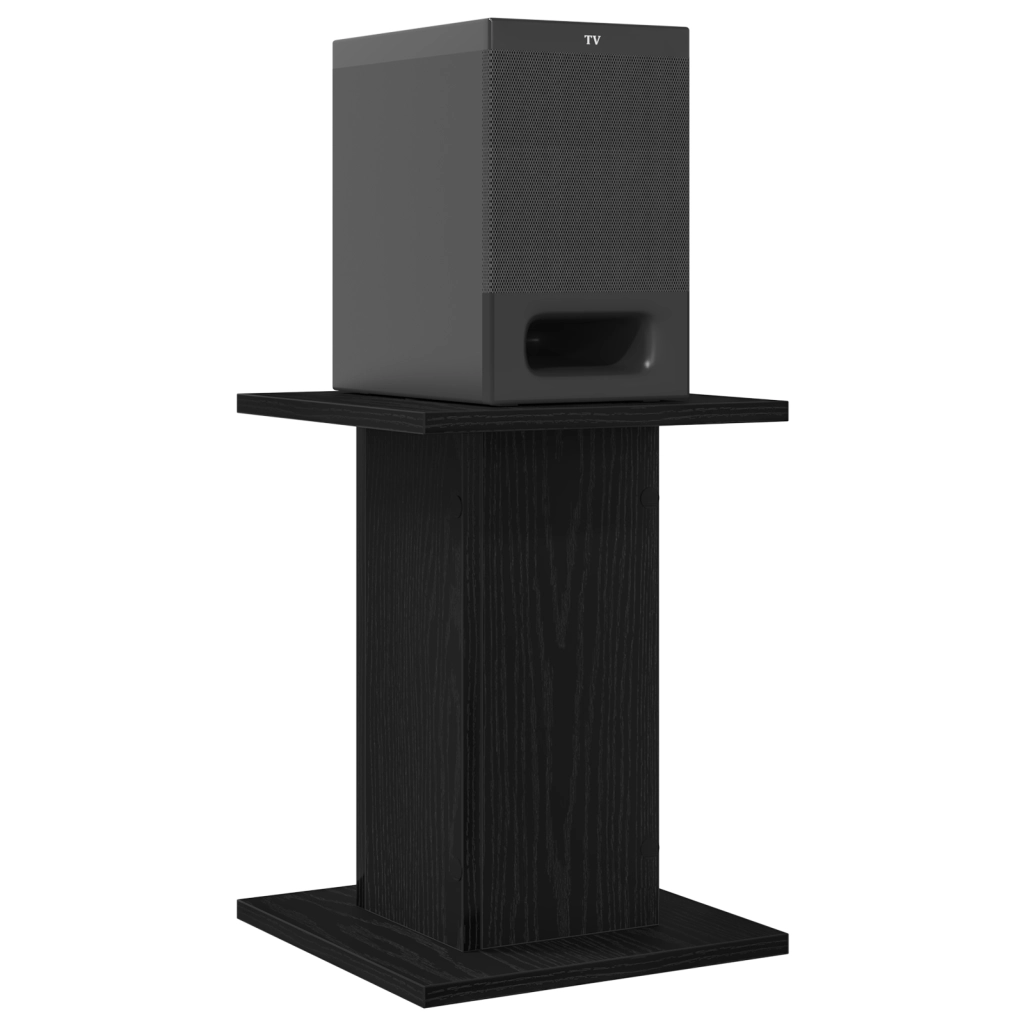Supporti per altoparlanti  2 pezzi Rovere Nero 30x30x40 cm in legno ingegnerizzato