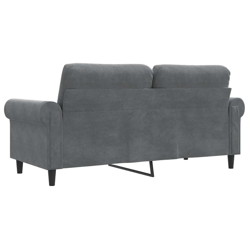 Divano | Divano da soggiorno | Sofa a 2 Posti grigio scuro140 cm in Velluto