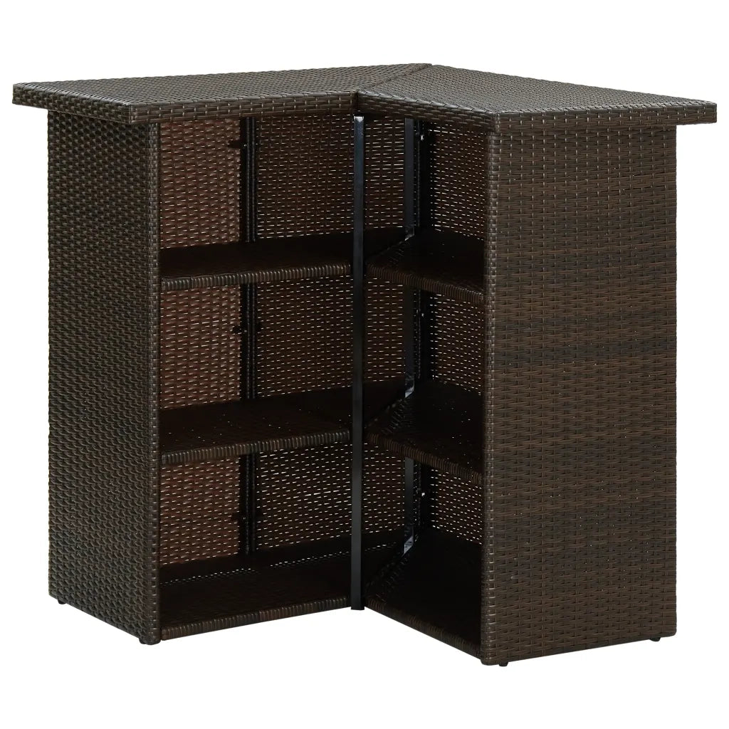 Set da Bar da Giardino 4 pz con Cuscini in Polyrattan Marrone cod mxl 35721