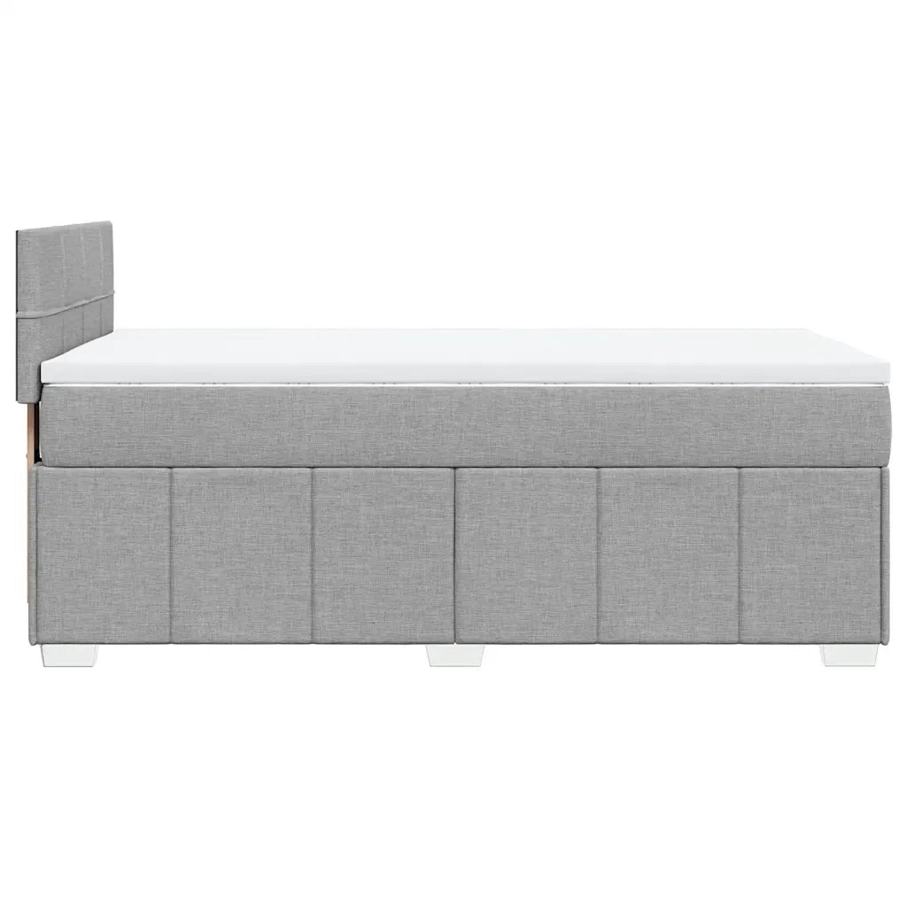 Giroletto a Molle con Materasso Grigio Chiaro 80x200 cm Tessuto