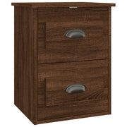 Comodino | Armadio da Notte | Mobiletto da notte a Parete Rovere Marrone 41,5x36x53 cm