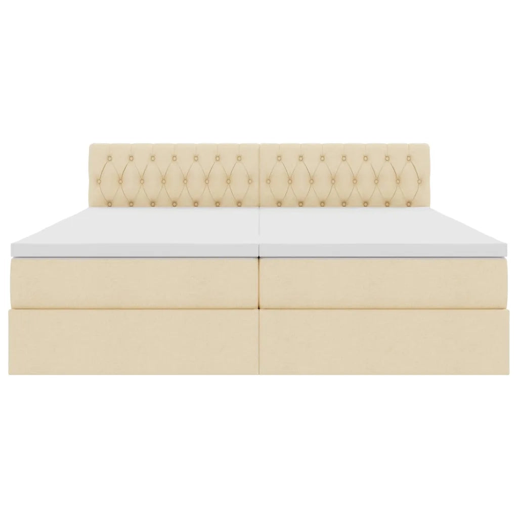 Letto con Contenitore Crema 200 x 200 cm Pelle Sintetica 3370947