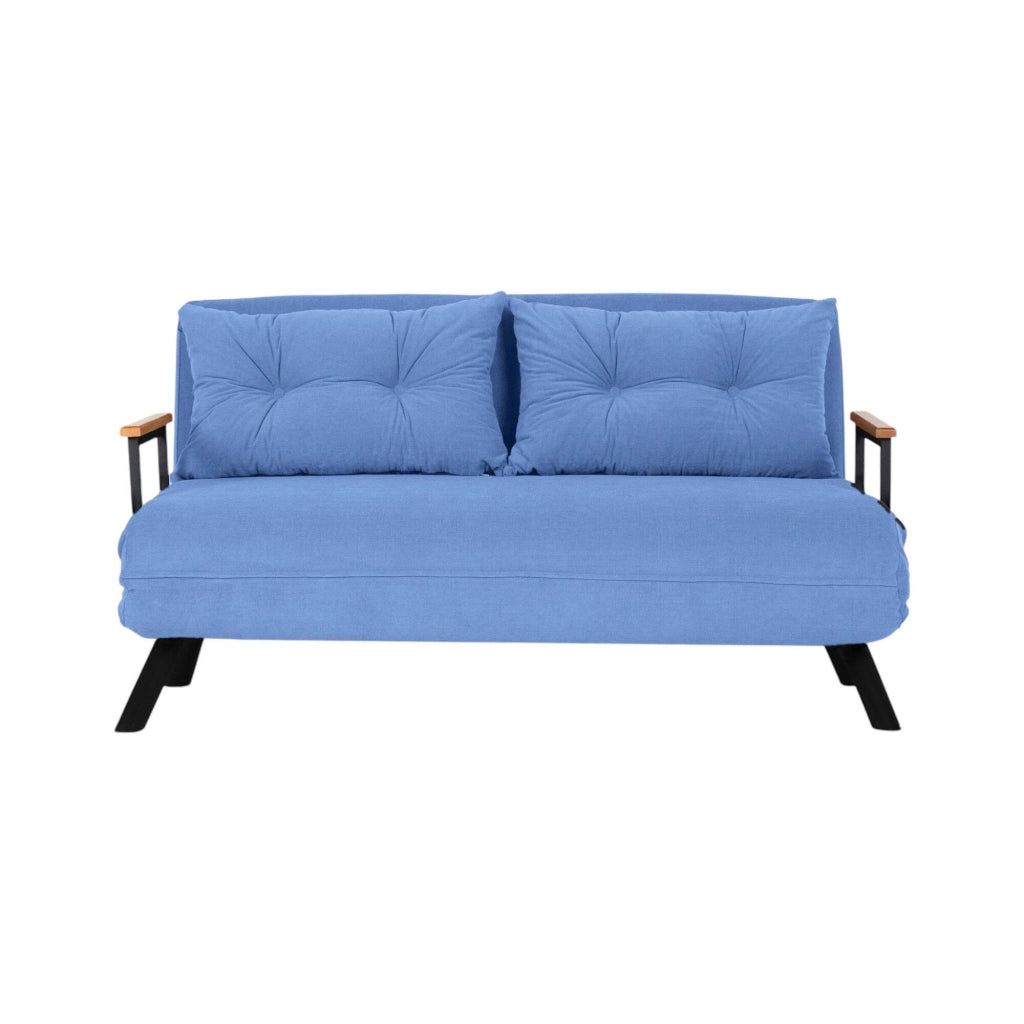 Calvin, Divano Letto 2 Posti Contenitore, 133x78 cm blu