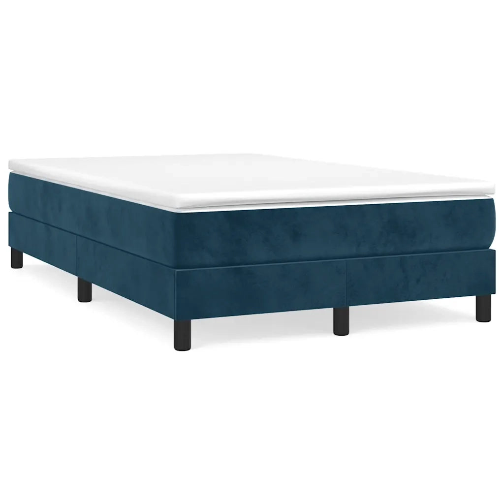 Giroletto a Molle con Materasso Blu Scuro 120x190 cm in Velluto