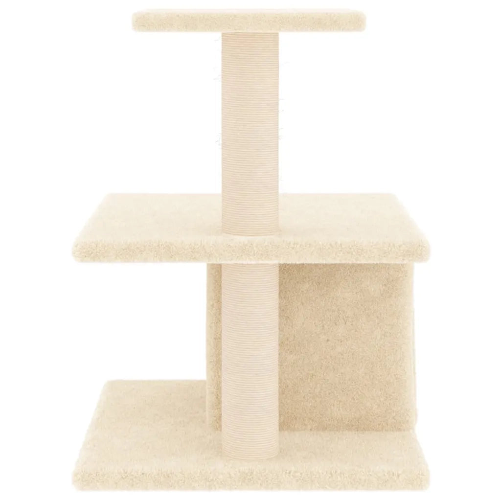 Albero per Gatti con Tiragraffi in Sisal Crema 48 cm 171786