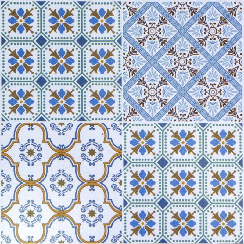 Tavolo mosaico metallo Taviano tondo con 2 sedie cm ø60h71