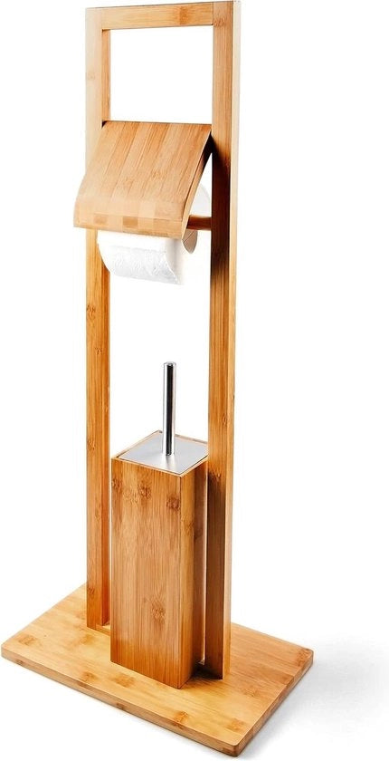 Set di accessori per il water - ca. 82 x 36 x 21 cm - spazzola per il water e supporto per spazzola per il water - natura