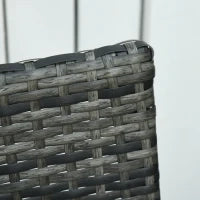 Set da Giardino in Rattan 3 pezzi, 2 Poltrone con Cuscino e Tavolino, Grigio