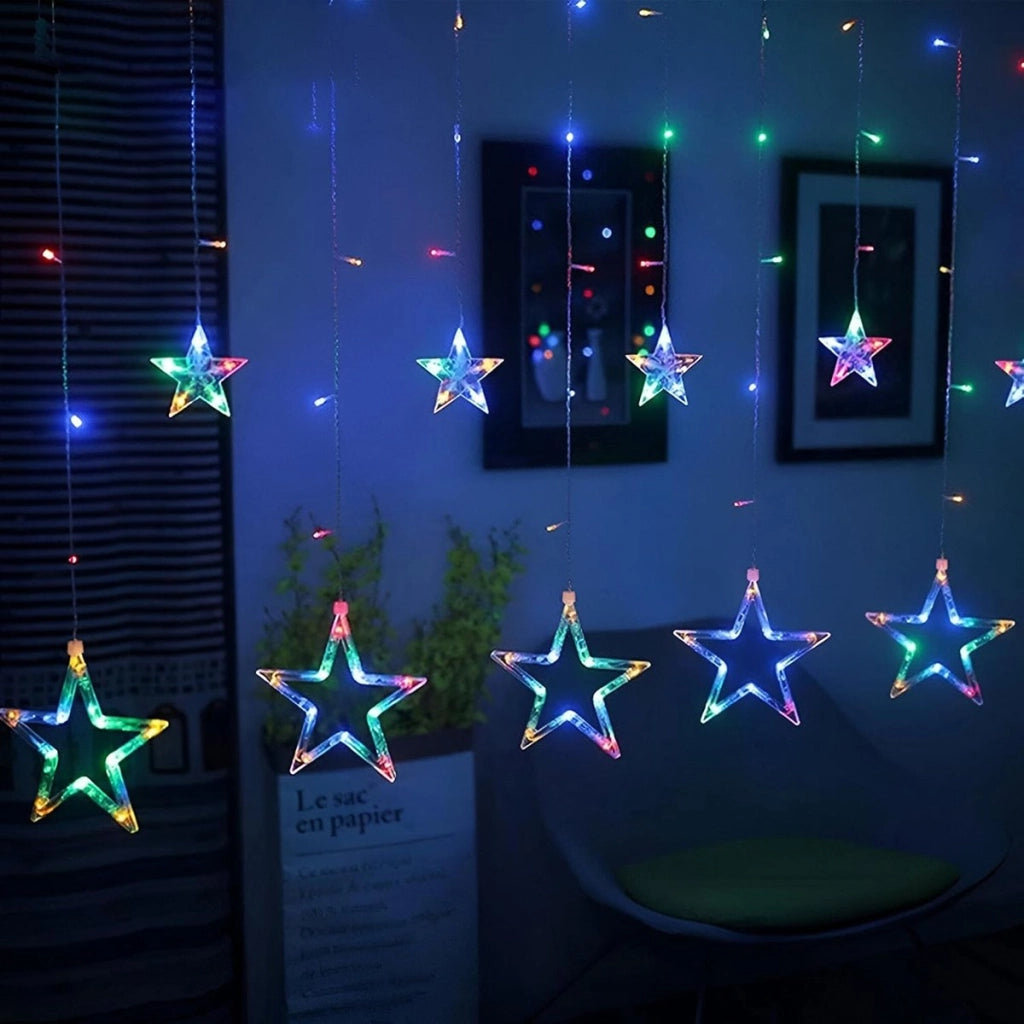 CATENA LUMINOSA STELLA LUCE RGB COLORI STELLE LUCI LED NATALE FESTE ADDOBBI