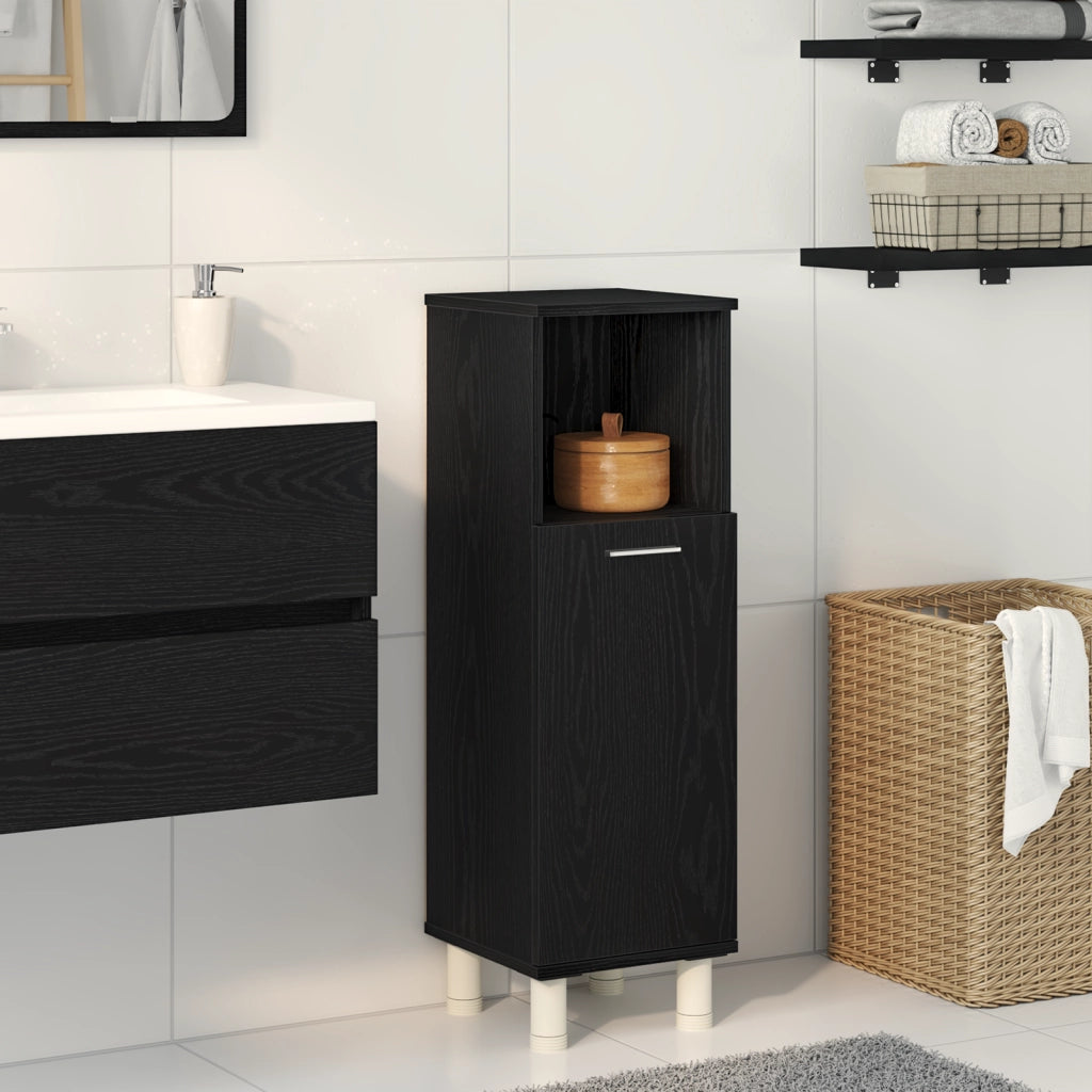 Mobile da bagno  nero rovere 30x30x95 cm in legno ingegnerizzato