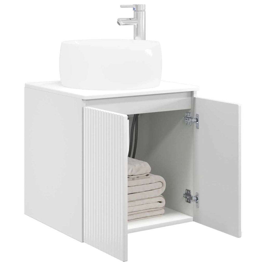 Mobile Lavabo da Parete Bianco Lucido 49,5 x 44,5 x 66 cm 890456