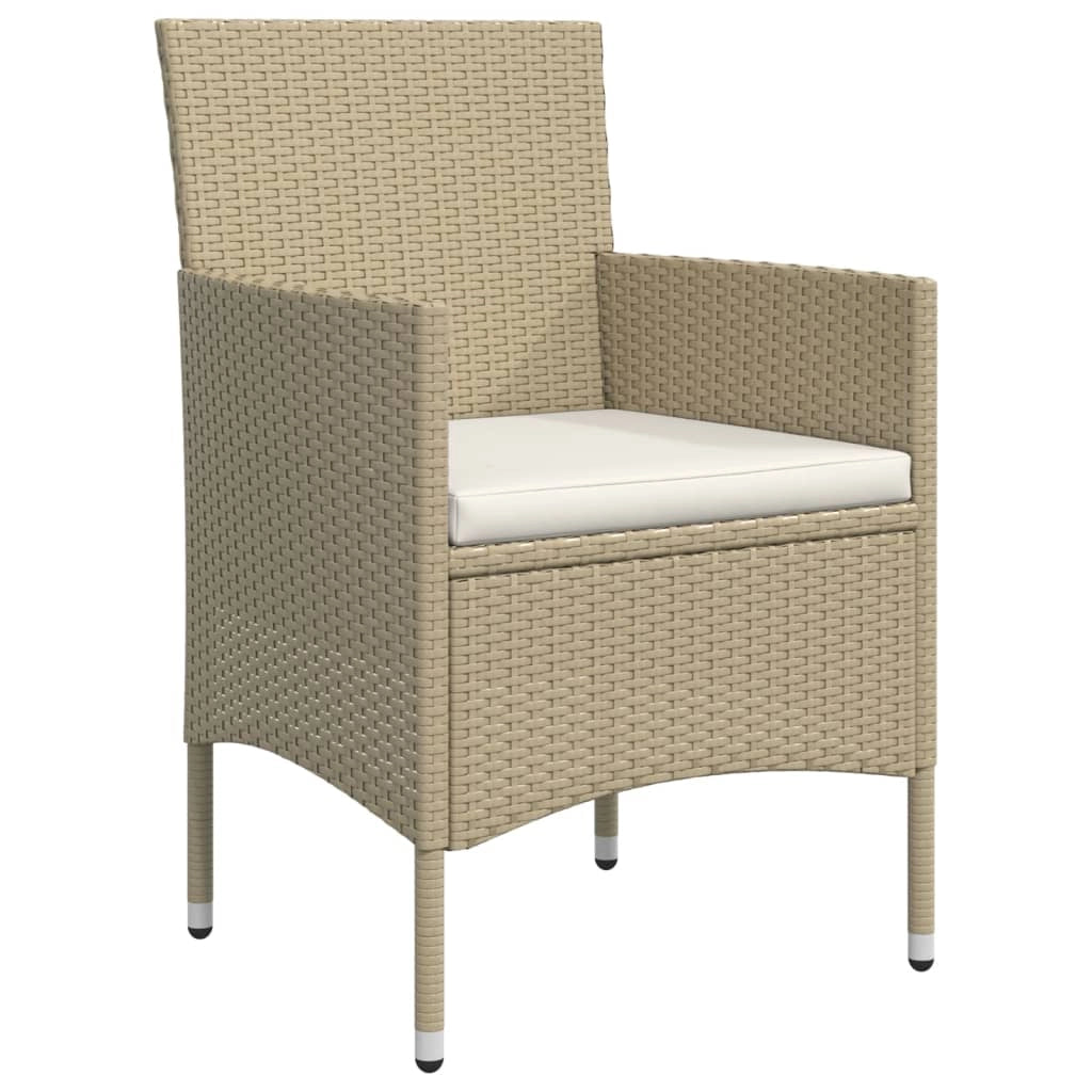 Set di mobili da pranzo da giardino beige/nero da 7 pezzi con cuscini 02_0014622