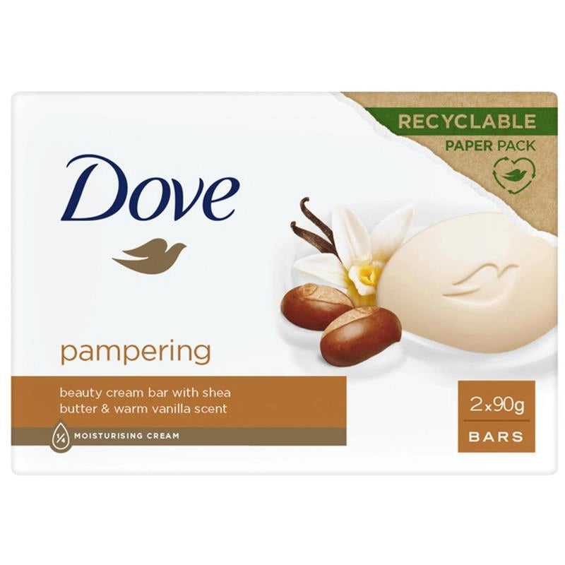 DOVE SAPONETTA CREMOSA PAMPERING 2 PEZZI X 90 GRAMMI KARITE E VANIGLIA OKY