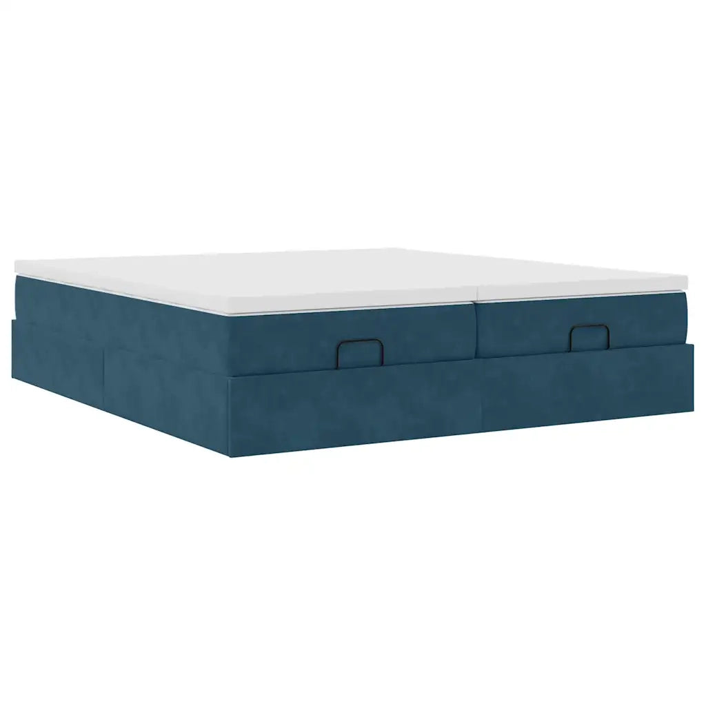 Struttura Letto Pouf con Materassi 200x200 cm Velluto 3311271