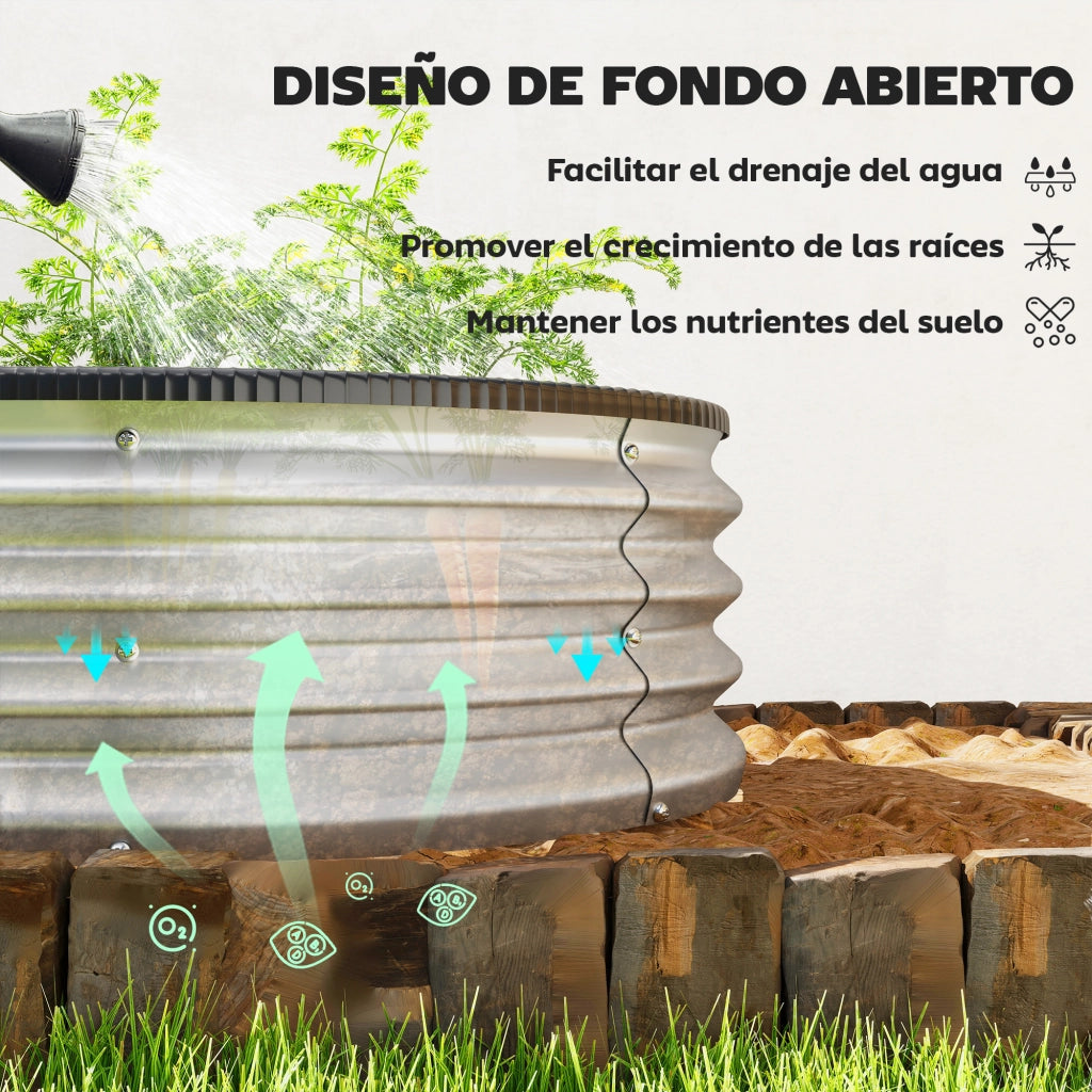 Fioriere 2 Pezzi Giardino Esterno Acciaio ¨C Zephmum ¨C Argento 135x90x30 cm