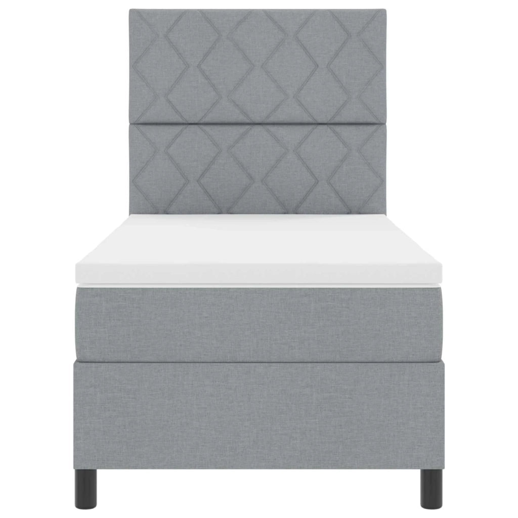 Letto a molle con materasso Grigio chiaro 100 x 200 cm Tessuto
