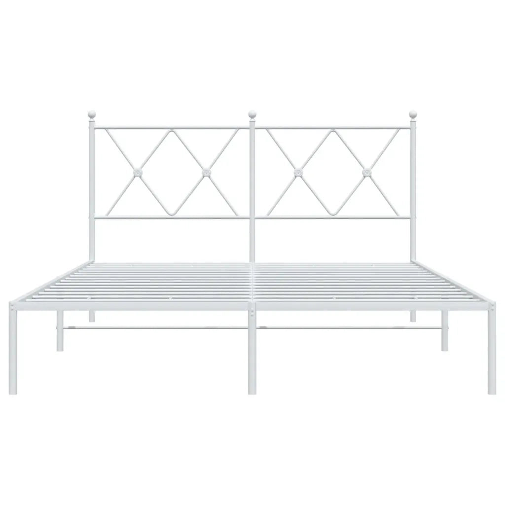 Giroletto con Testiera Metallo Bianco 140x190 cm 376551