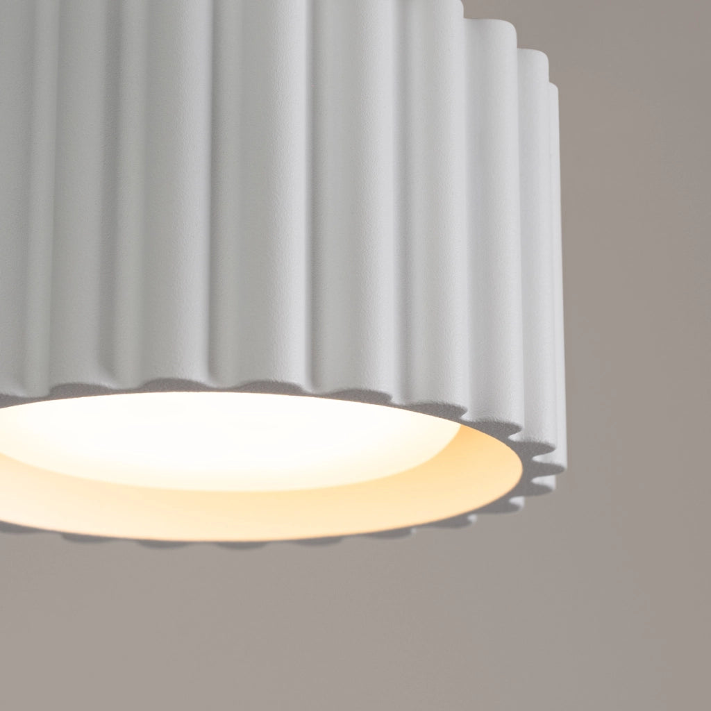 Spot soffitto moderno rigato tondo bianco 10cm GX53