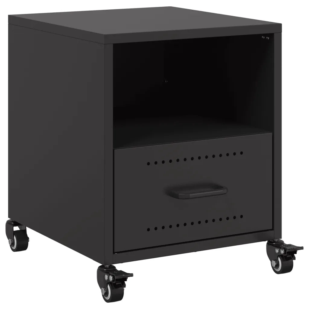 Comodino-Tavolino da notte Nero 36x39x43,5 cm in Acciaio 705043