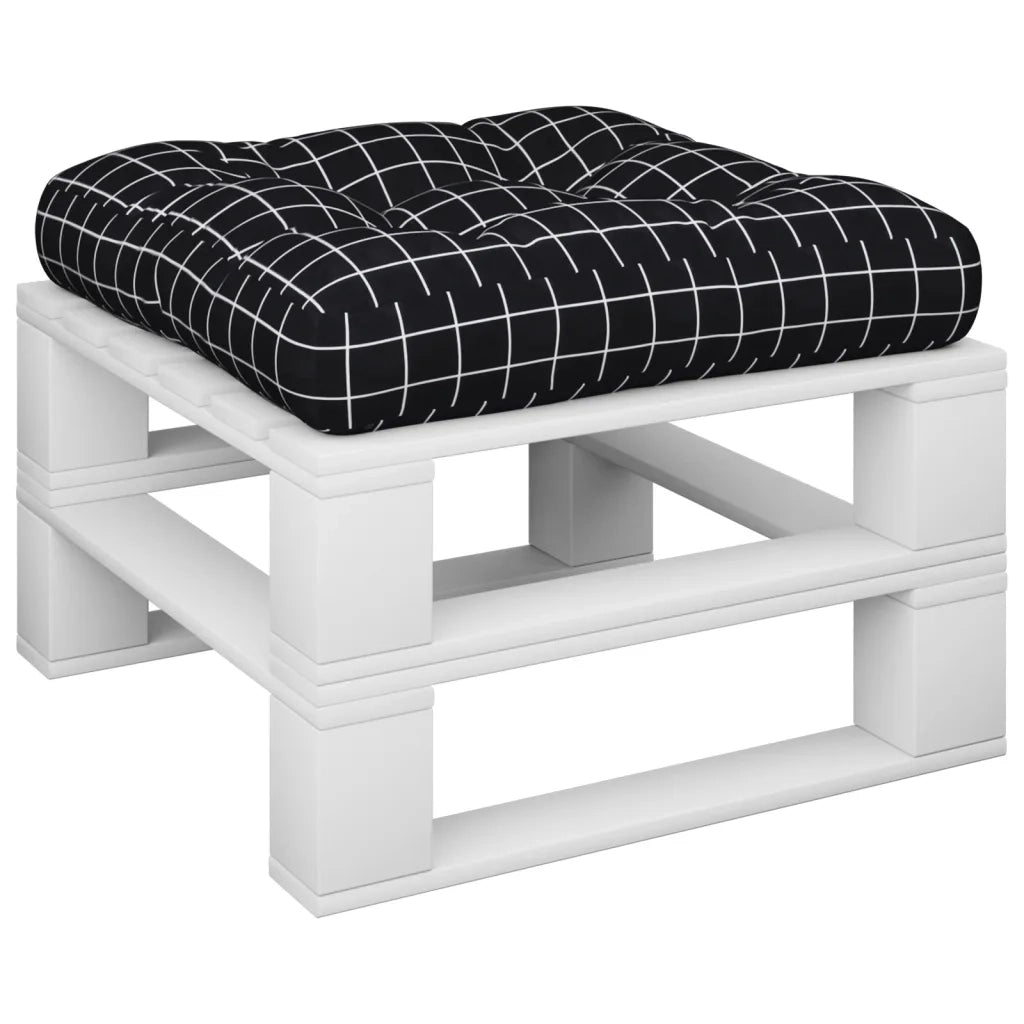 vidaXL Cuscino Pallet Motivo a Quadri Nero 58x58x10 cm Tessuto Oxford