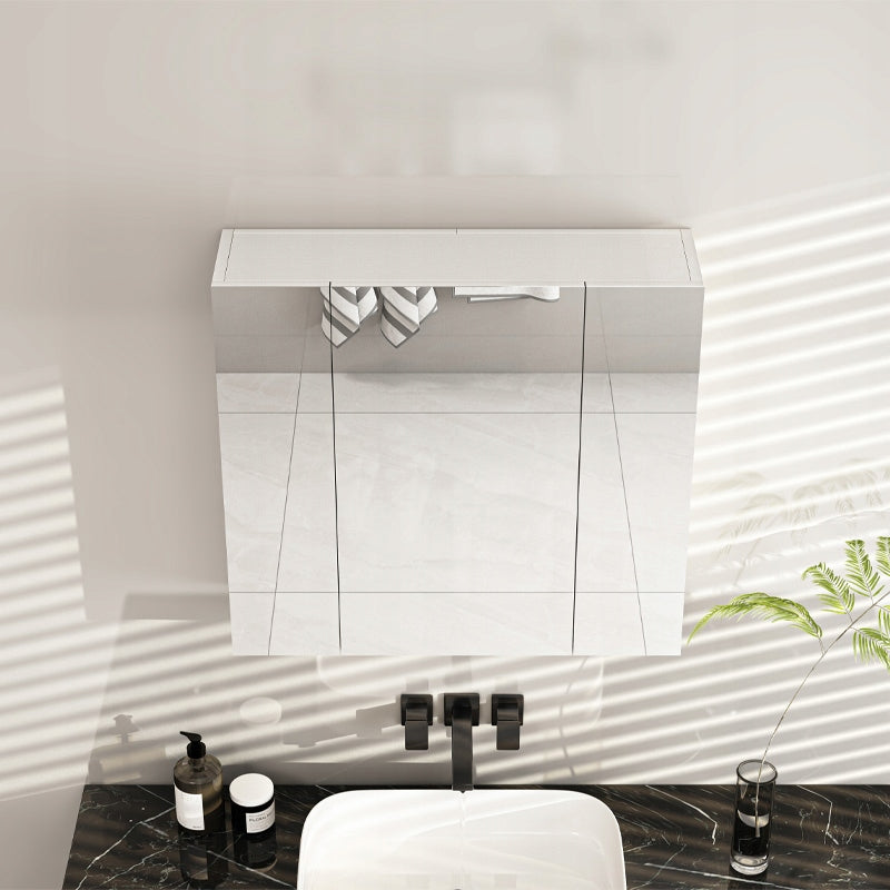 Mobiletto da bagno a parete con specchio a tre ante, stile loft moderno
