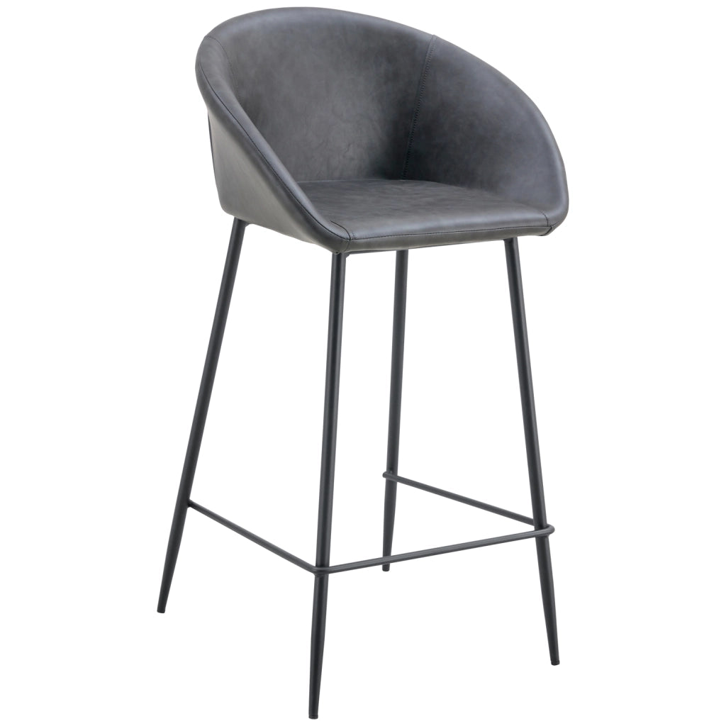 Set di 2 sgabelli da bar ACHILLE in similpelle grigio scuro