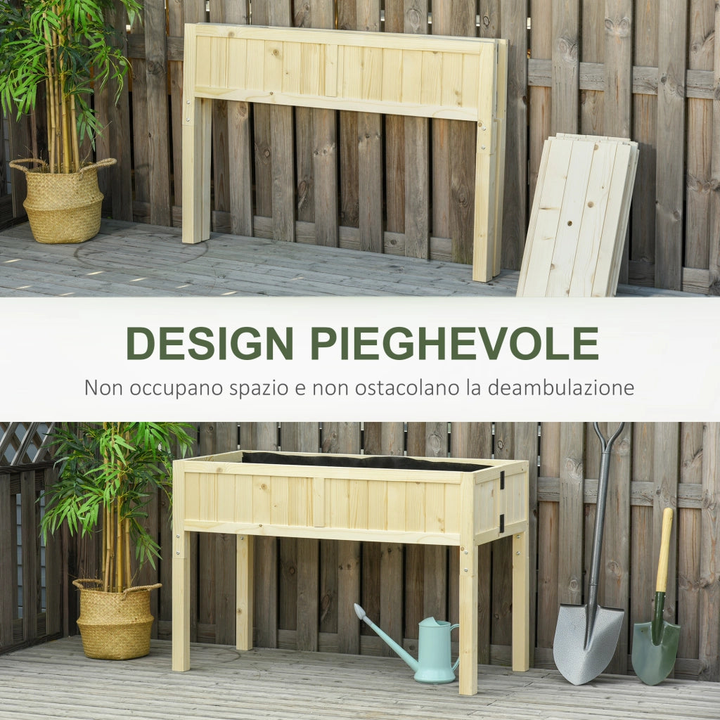 Letto Pieghevole in Legno per Orto Rialzato ¨C zephmum ¨C 115x56x76 cm Legno