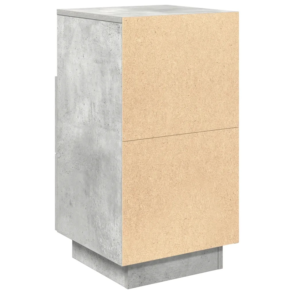 Comodini 2 pz con 2 Cassetti Grigio Cemento 36x36x68 cm 858585