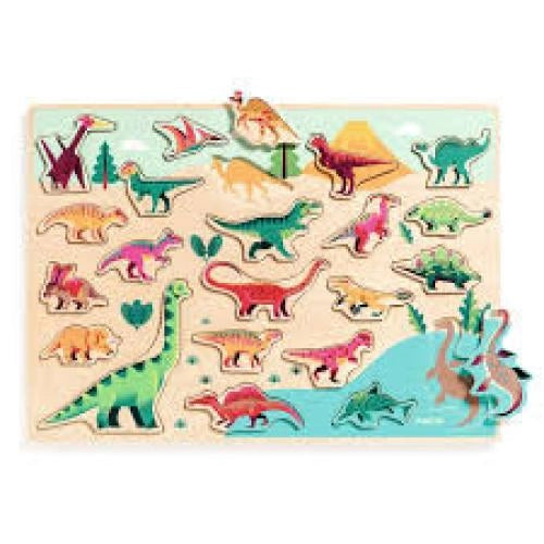 Puzzle Educativo,Dinosauri, Djeco,Eta 2+