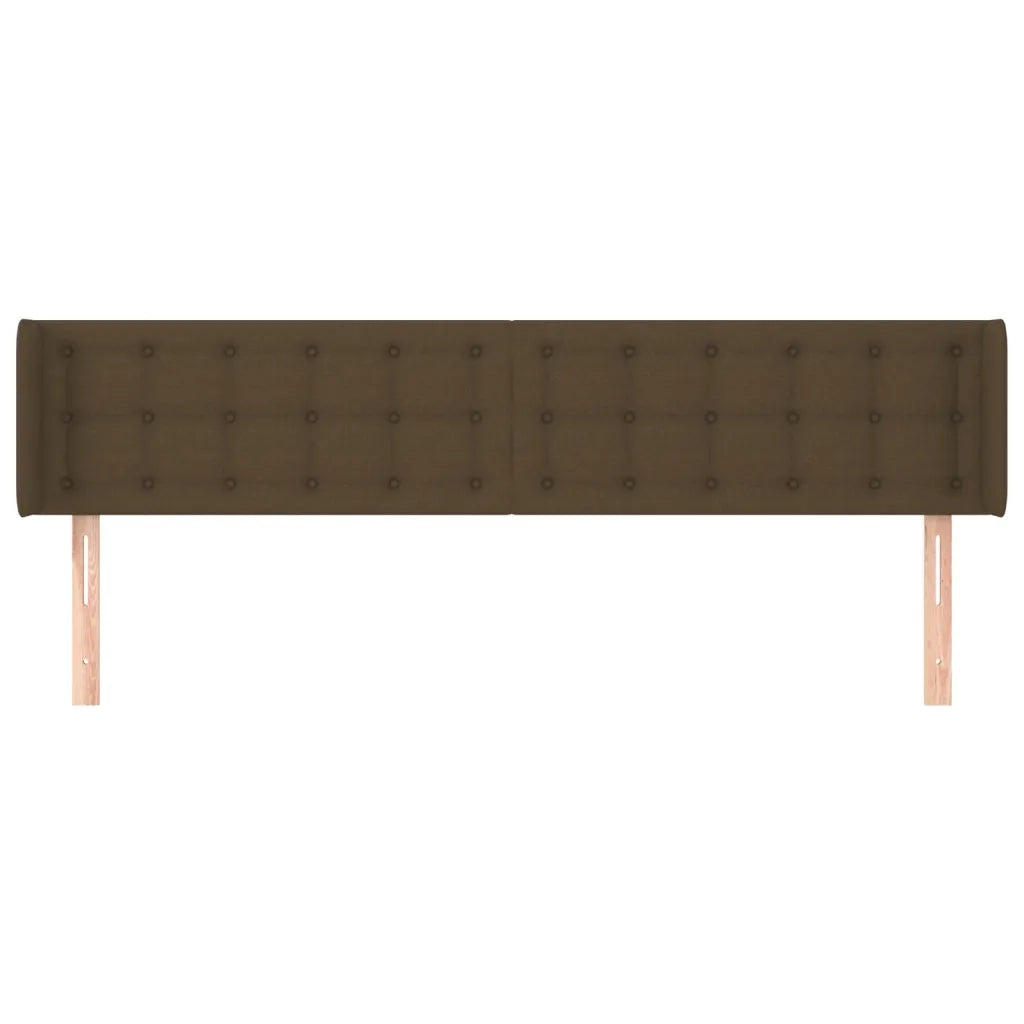 Testiera ad Orecchio Marrone Scuro 183x16x78/88 cm in Tessuto
