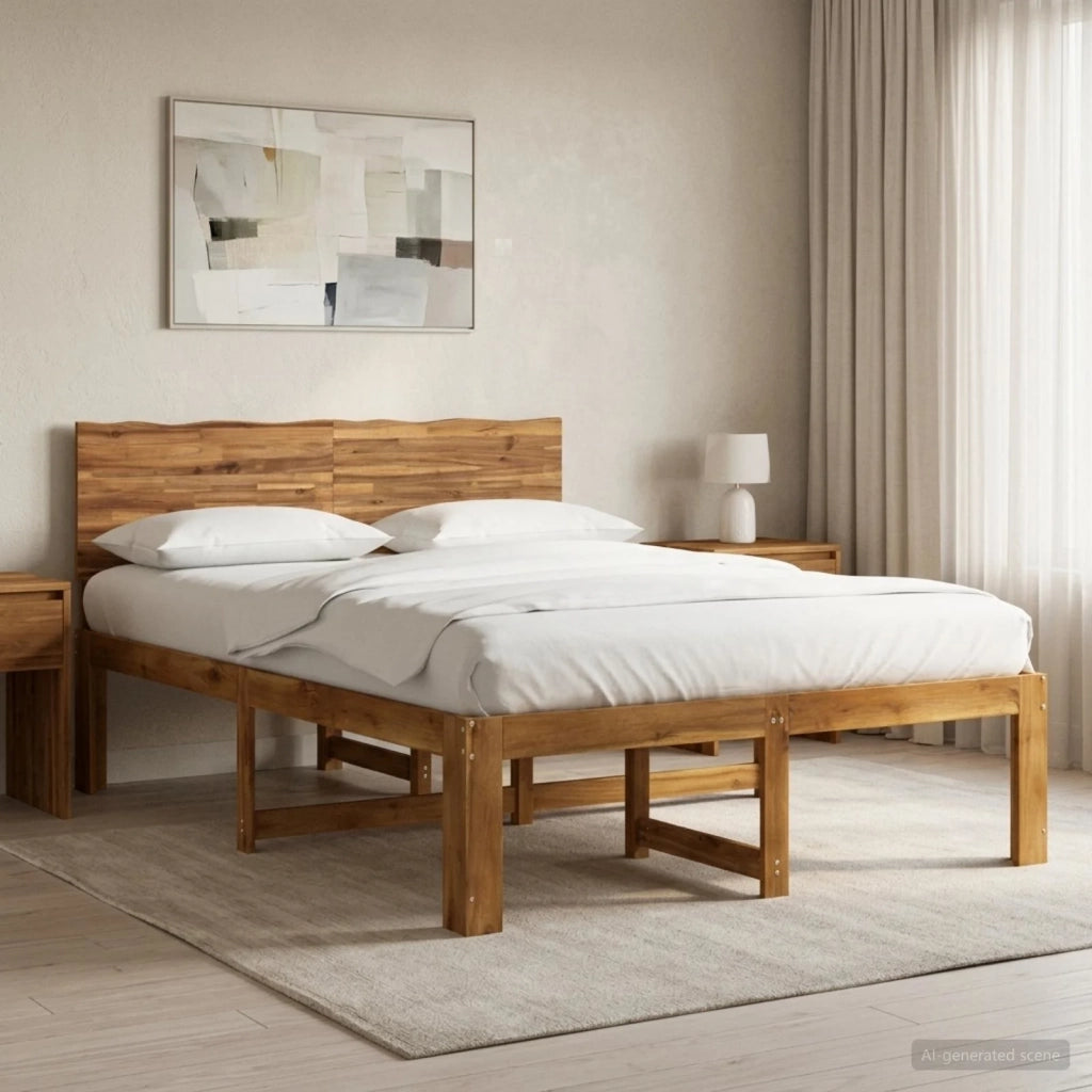 Letto matrimoniale con testiera ROSTOCK Naturale 152 x 203 cm 3405506
