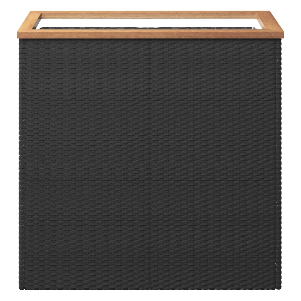 Fioriera | Cassetta per fiori | Vaso Nera 80x40x80 cm in Polyrattan