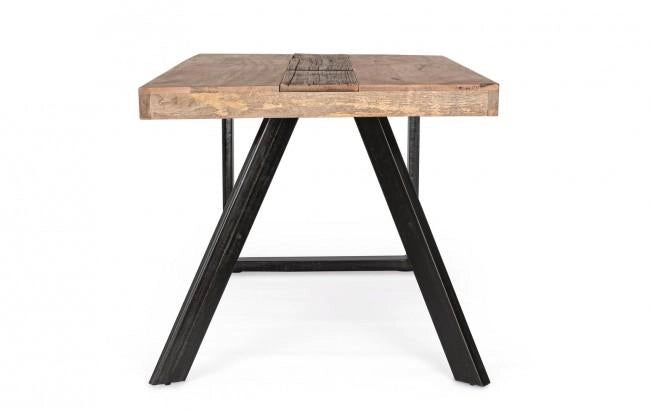 Tavolo da Pranzo 160x90x77 cm in Acciaio e Legno
